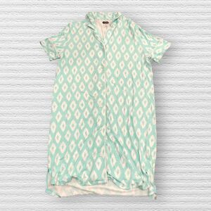 Mud Pie Night Gown Size Small Blue Green Rayon